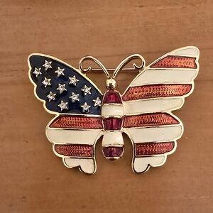 Patriotic Butterfly Brooch
